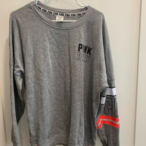 PINK grey sweatshirt crewneck.